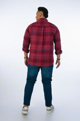 Red Casual Check Shirt