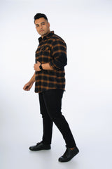 Black Regular Collar Brushed Shirt