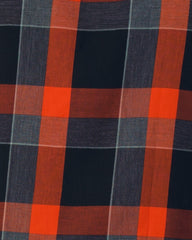 Mens Plus Size Orange Casual Check Shirt