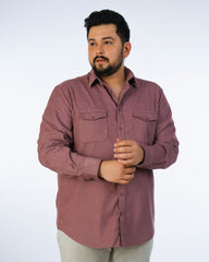 Pink Regular Collar Corduroy Shirt