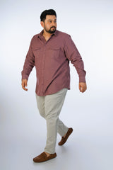 Pink Regular Collar Corduroy Shirt