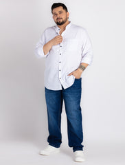 Mens Plus Size White Cotton Shirt