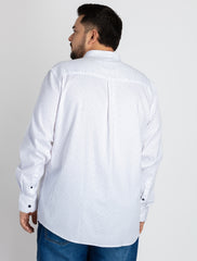 Mens Plus Size White Cotton Shirt