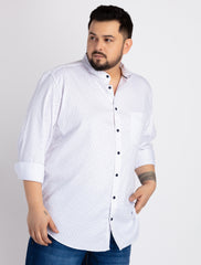 Mens Plus Size White Cotton Shirt