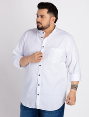 Mens Plus Size White Cotton Shirt