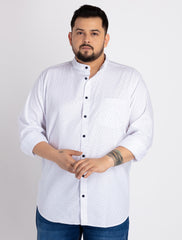 Mens Plus Size White Cotton Shirt