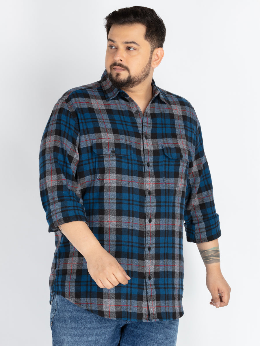 Men’s Plus Size Checked Shirt – Grindle Yarn