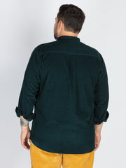 Petrol Mandarin Collar Solid  Shirt