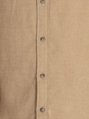 Khaki Spread Collar Solid  Shirt