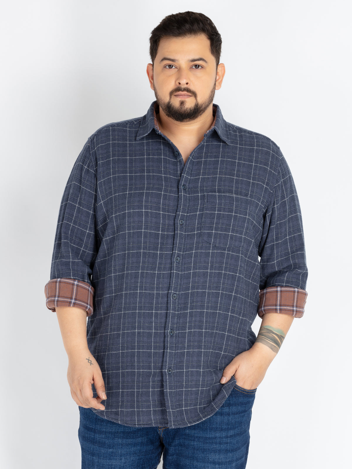 Men's Plus Size Double Cloth Shirt