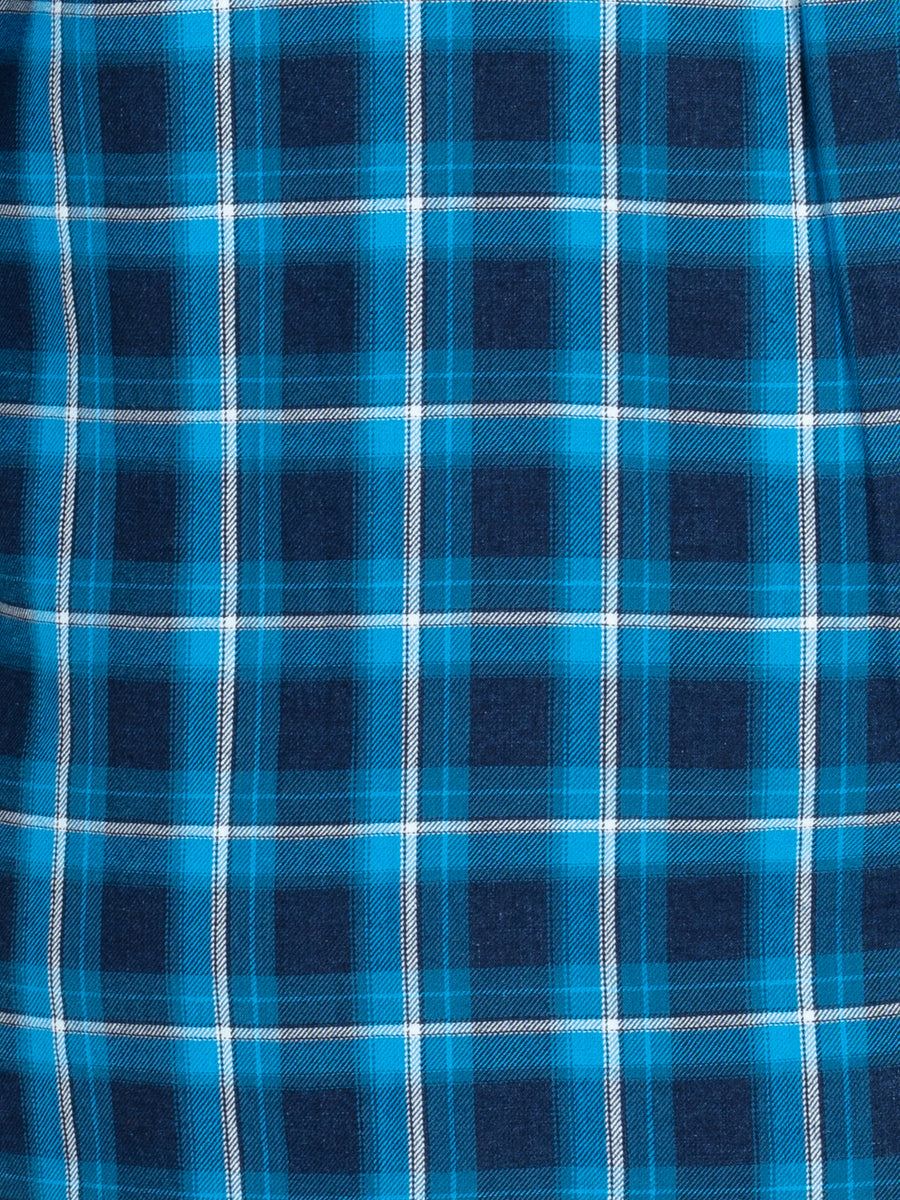 Mens Plus Size Turq Spread Collar Check Shirt