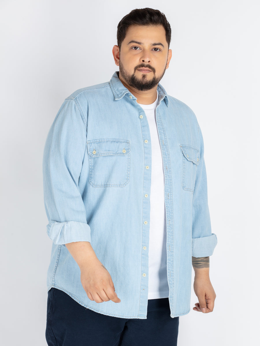 Mens Plus Size Indigo Shirt