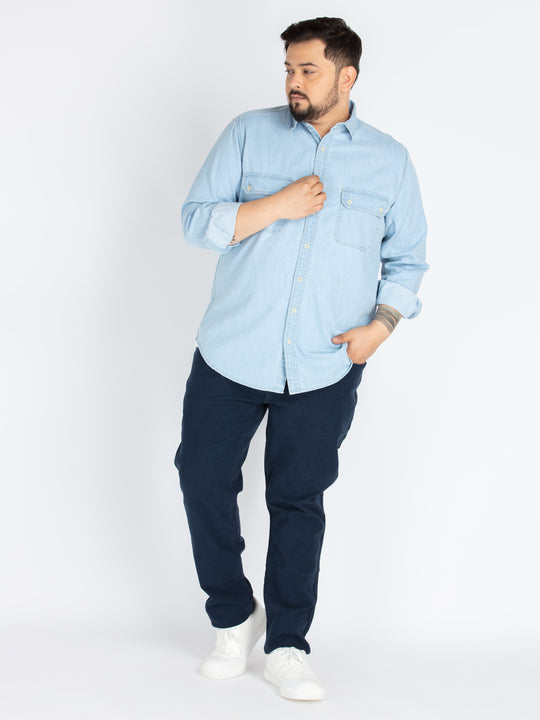 Mens Plus Size Indigo Shirt