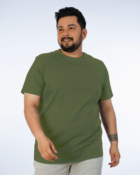 Olive Solid Tee-015