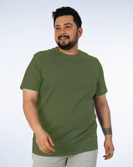 Olive Solid Tee-015