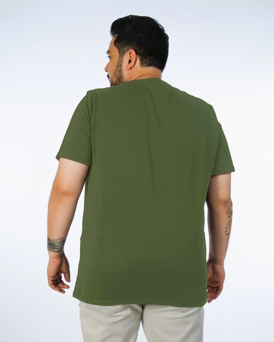 Olive Solid Tee-015