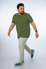 Olive Solid Tee-015