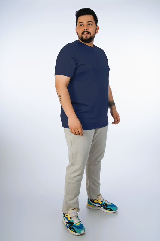 Navy Solid Tee-014