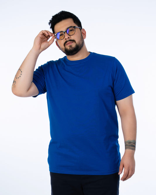 Mens Plus Size Royal Blue Solid Tee