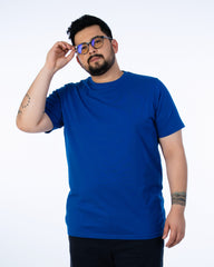 Mens Plus Size Royal Blue Solid Tee
