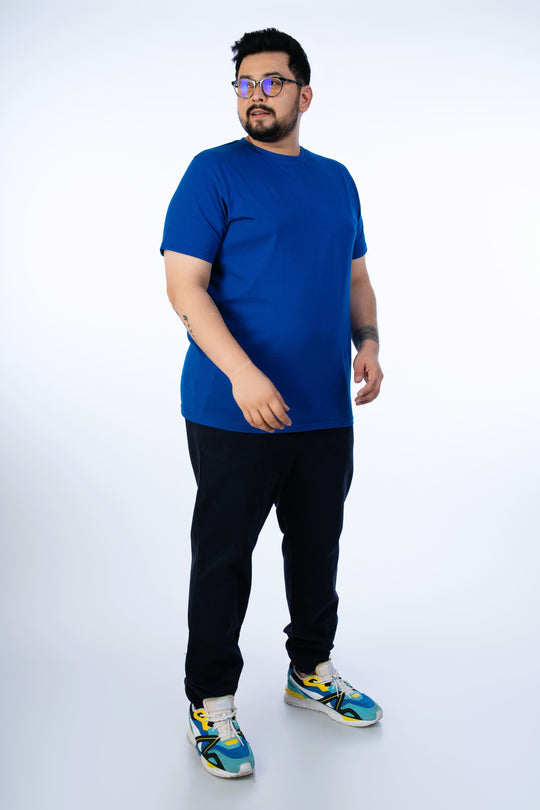 Mens Plus Size Royal Blue Solid Tee