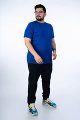 Mens Plus Size Royal Blue Solid Tee