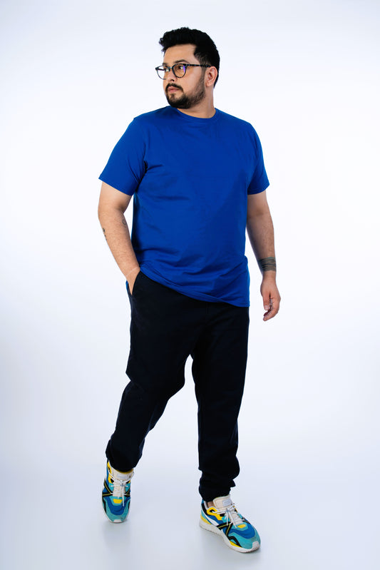 Mens Plus Size Royal Blue Solid Tee