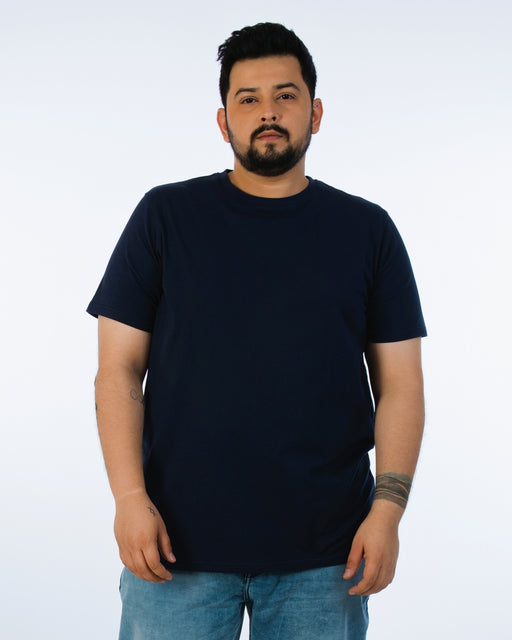 Mens Plus Size Navy Solid Tee