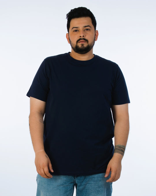 Mens Plus Size Navy Solid Tee