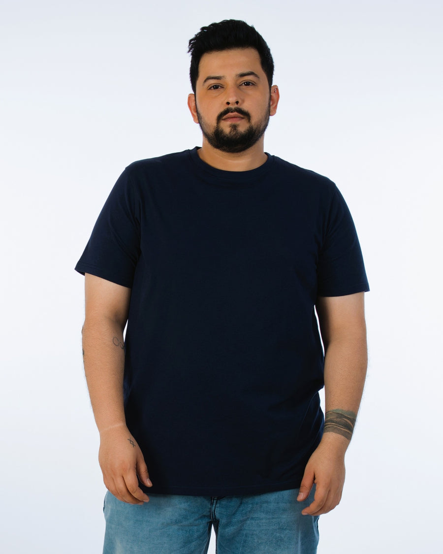 Mens Plus Size Navy Solid Tee