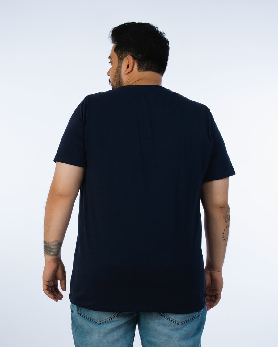 Mens Plus Size Navy Solid Tee