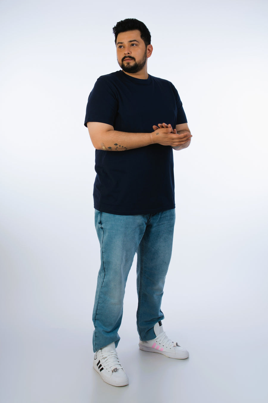 Mens Plus Size Navy Solid Tee