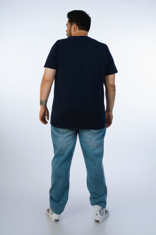 Mens Plus Size Navy Solid Tee