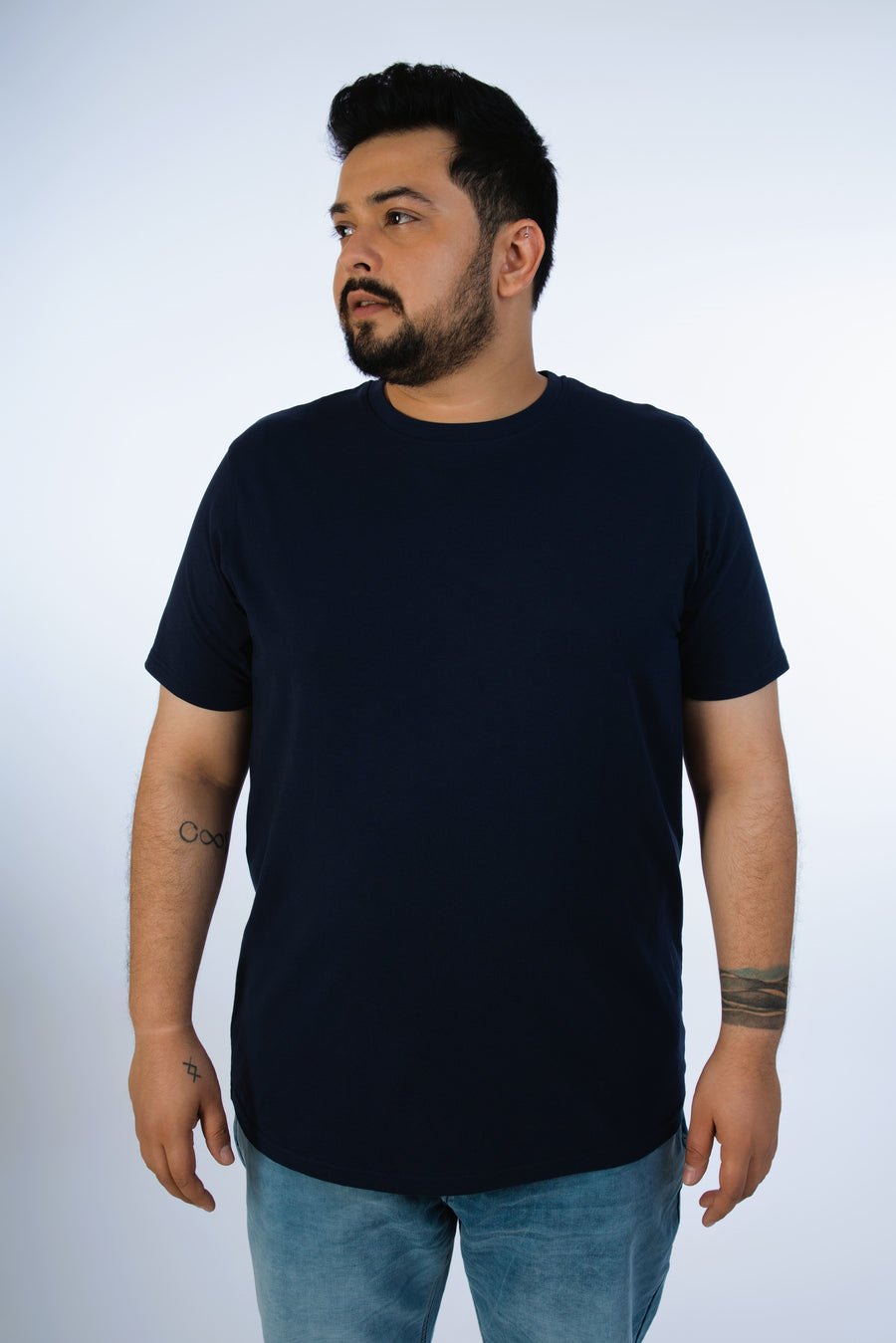 Mens Plus Size Navy Solid Tee
