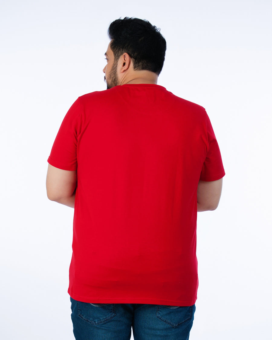 Mens Plus Size Red Solid Tee