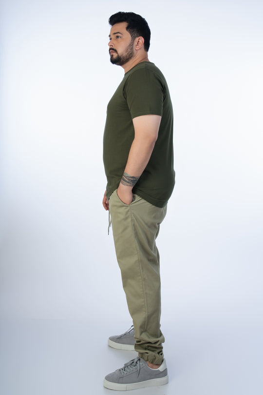 Mens Plus Size Bottle Green Solid Tee