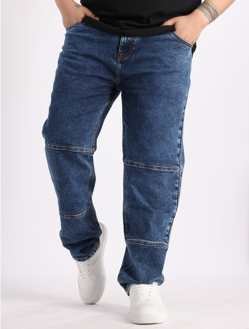 Mens Plus Size Dark Indigo Blue Denim