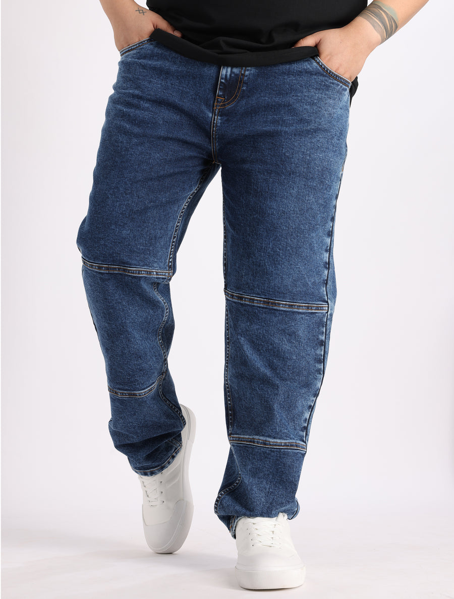 Mens Plus Size Dark Indigo Blue Denim