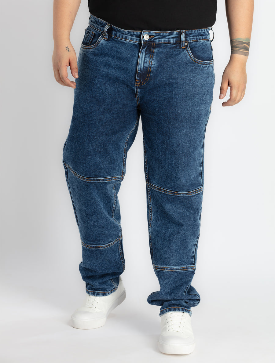 Mens Plus Size Dark Indigo Blue Denim