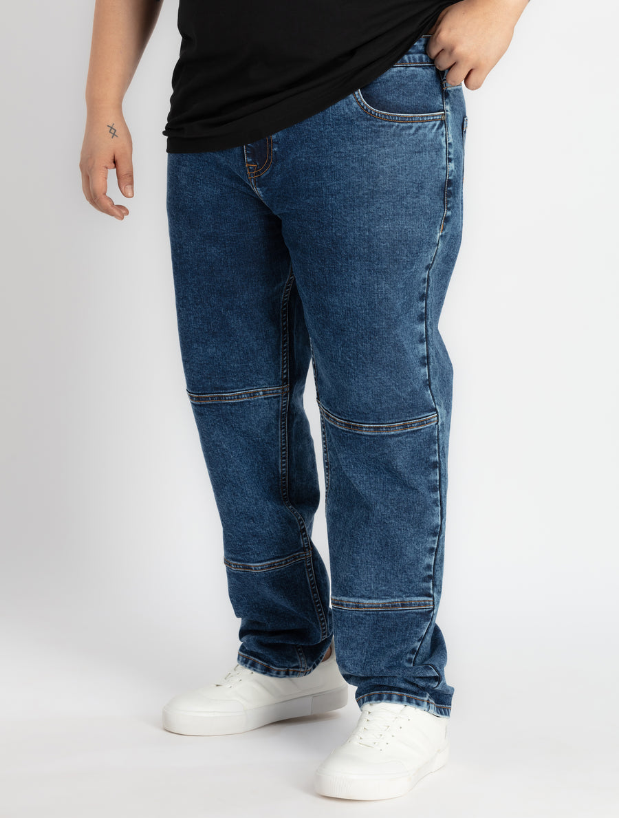 Mens Plus Size Dark Indigo Blue Denim