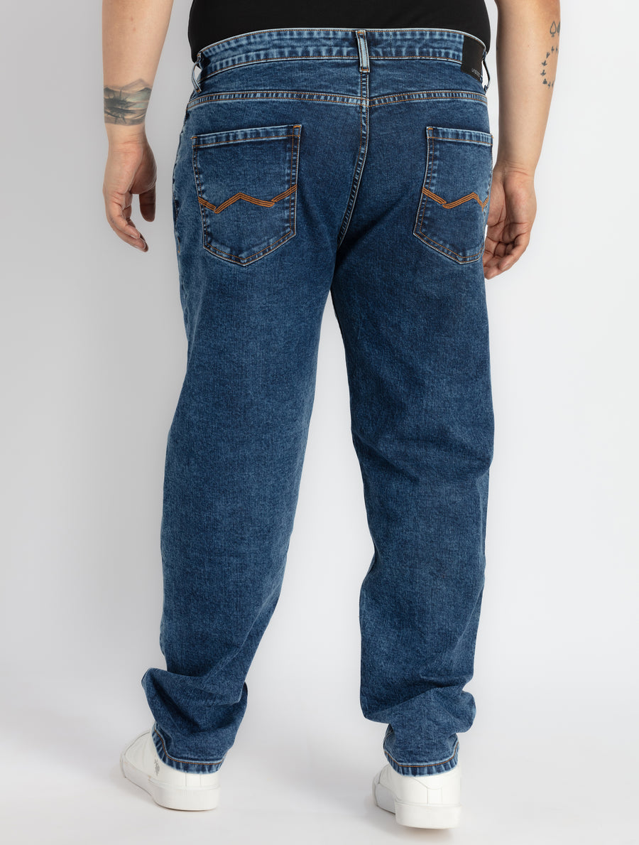 Mens Plus Size Dark Indigo Blue Denim