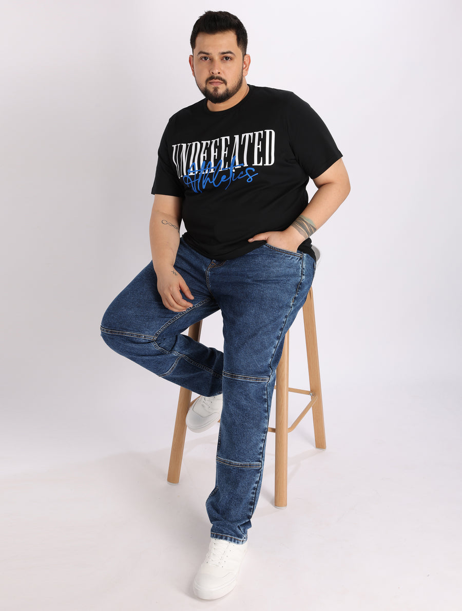 Mens Plus Size Dark Indigo Blue Denim