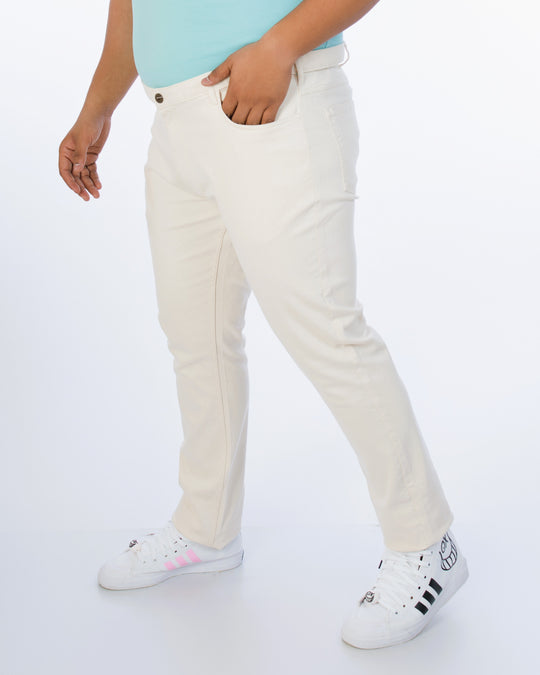 Mens Plus Size-Off White Denim