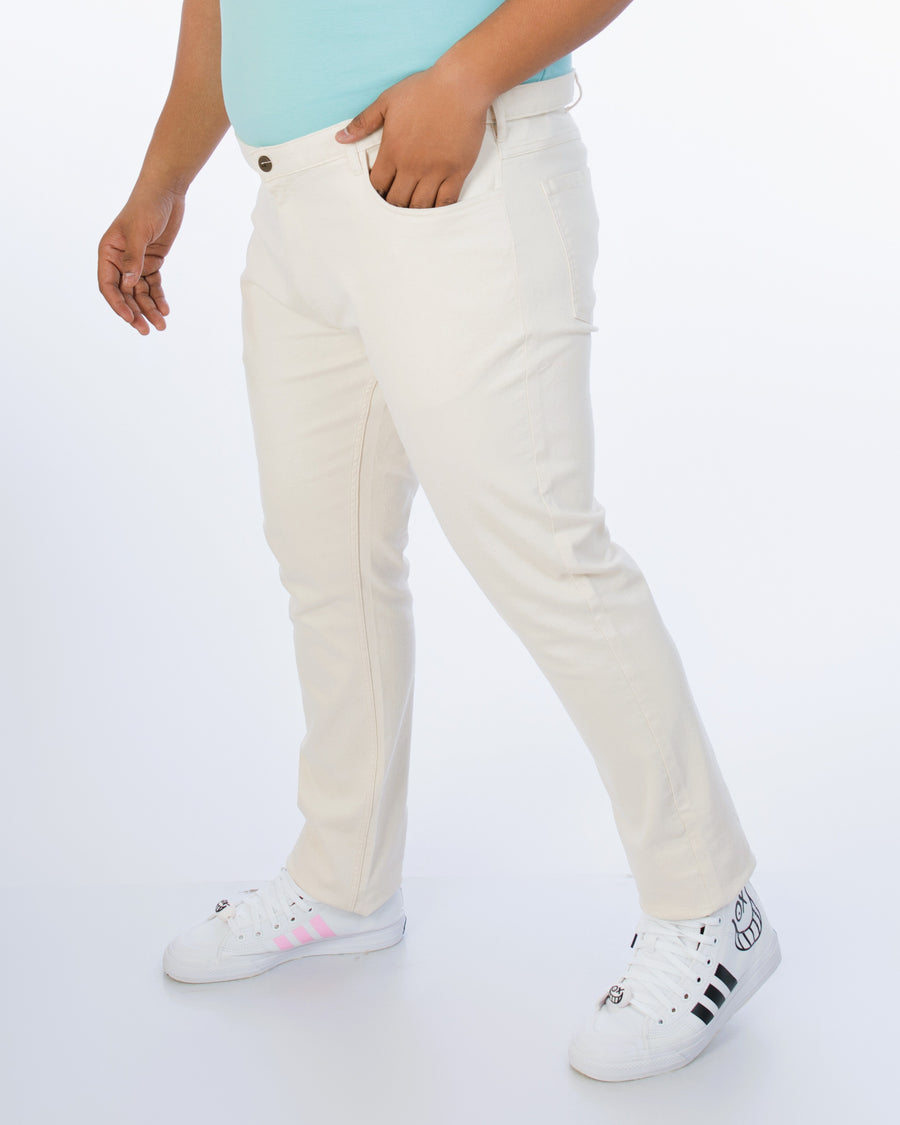 Mens Plus Size-Off White Denim