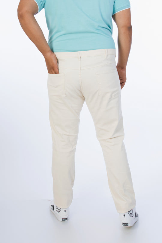 Mens Plus Size-Off White Denim