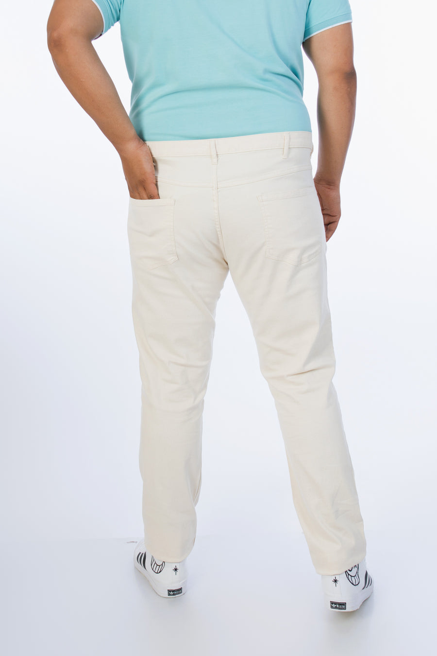 Mens Plus Size-Off White Denim
