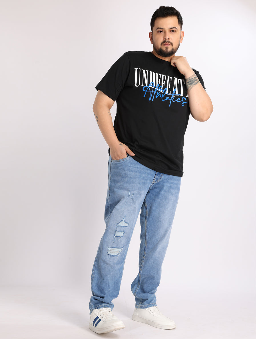 Mens Plus Size Light Blue Indigo Denim