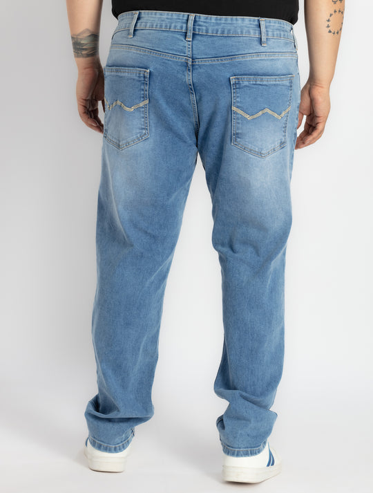 Mens Plus Size Light Blue Indigo Denim