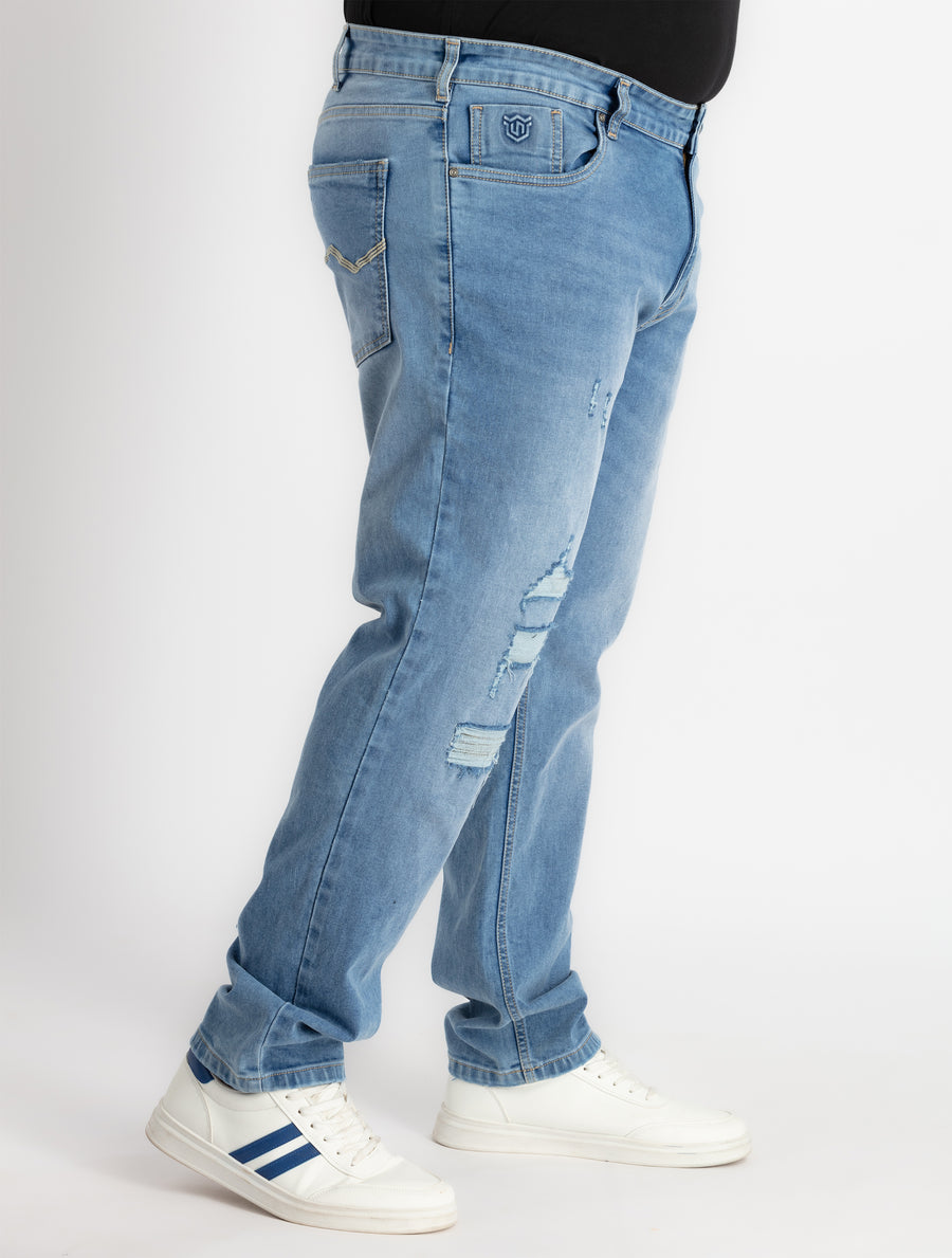 Mens Plus Size Light Blue Indigo Denim