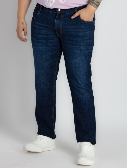 Mens Plus Size Dark Indigo Blue Denim